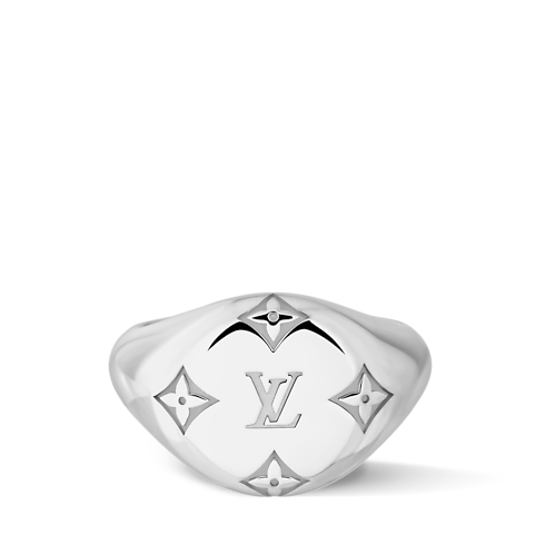 Categories Rings Les Gastons Vuitton Signet Ring, White Gold | Louis Vuitton ® (Product zoom)