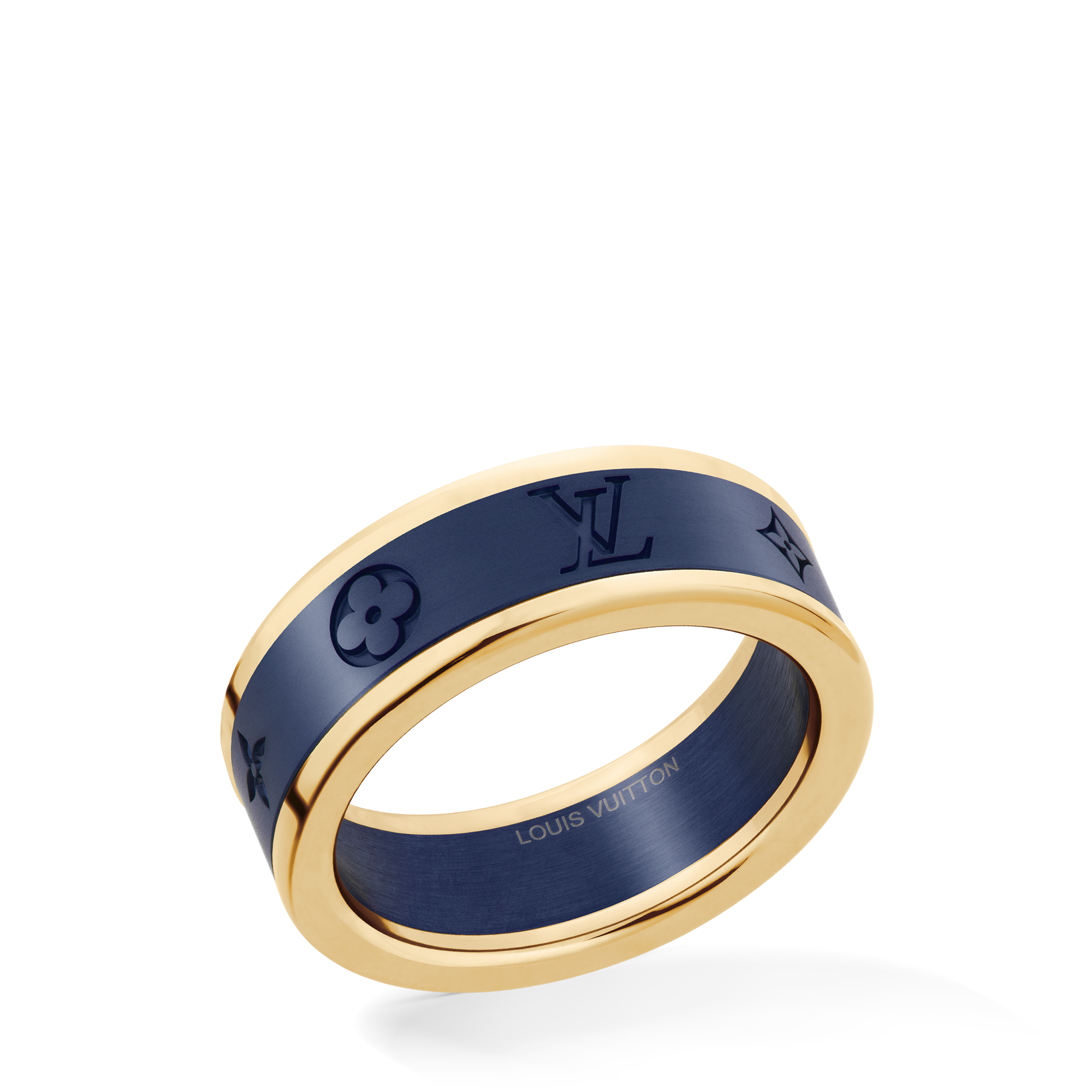  Categories Rings Les Gastons Vuitton Small Ring, Yellow Gold and Blue Titanium | Louis Vuitton ® (Product zoom)