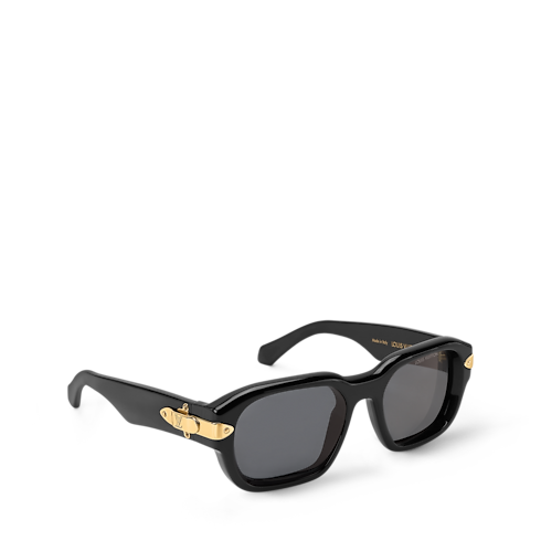 Lunettes de soleil rondes carrées LV Lock vue de face