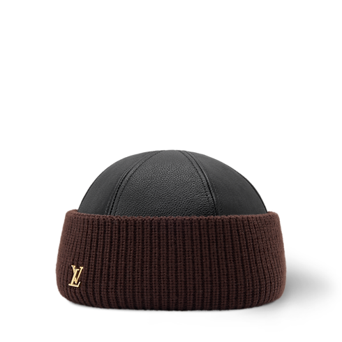 S00 Accessories Hats and Gloves LV Artic Leather & Knit Beanie | Louis Vuitton ® (Product zoom)
