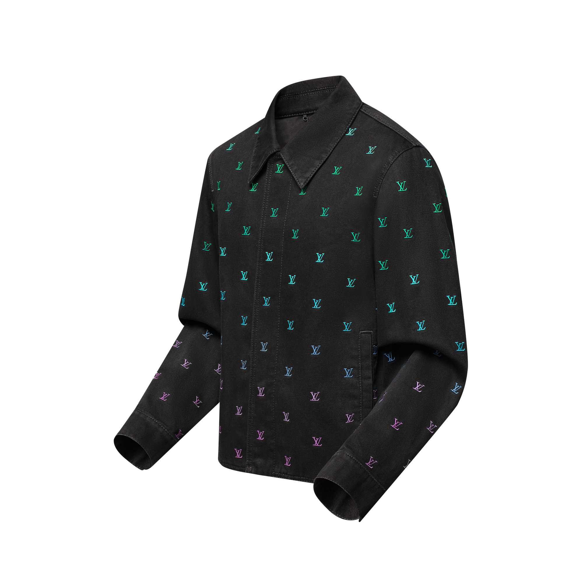  Ready-to-Wear Coats and Outerwear LV Blason Gradient Embroidered Denim Coach Jacket | Louis Vuitton ® (Product zoom)