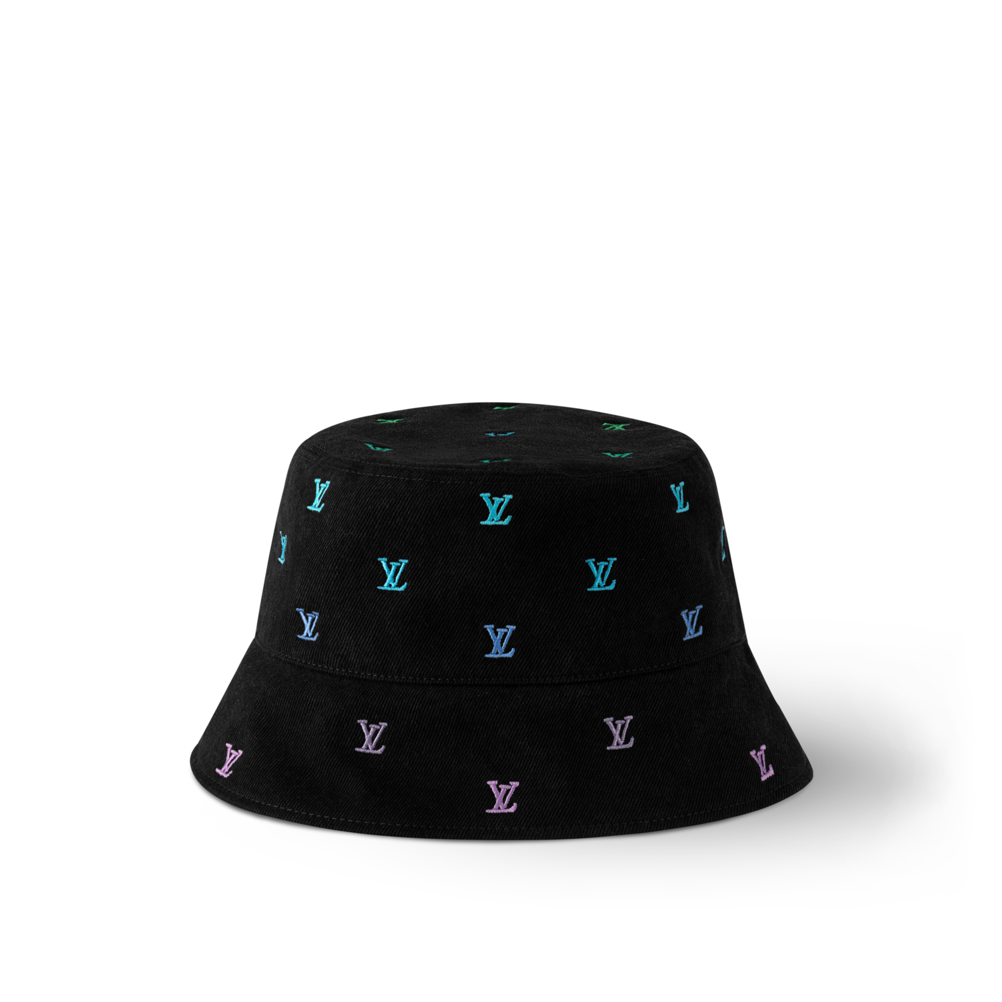 S00 Accessories Hats, Beanies and Gloves LV Blason Shading Denim Reversible Bucket Hat | Louis Vuitton ® (Product zoom)
