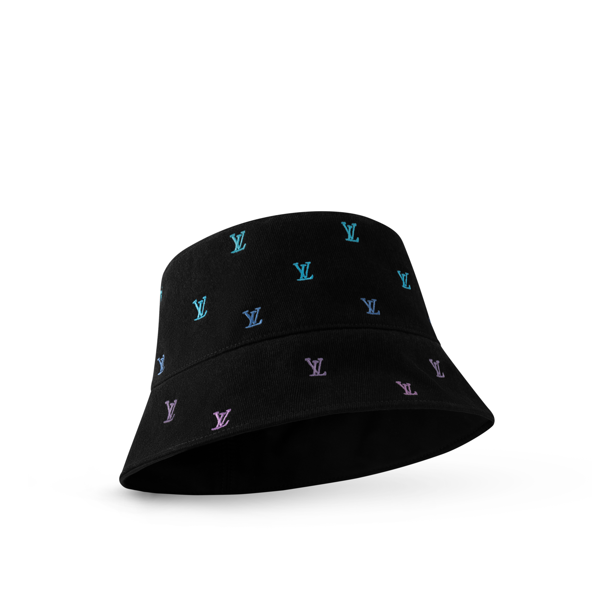 S00 Accessories Hats, Beanies and Gloves LV Blason Shading Denim Reversible Bucket Hat | Louis Vuitton ® (Product zoom)