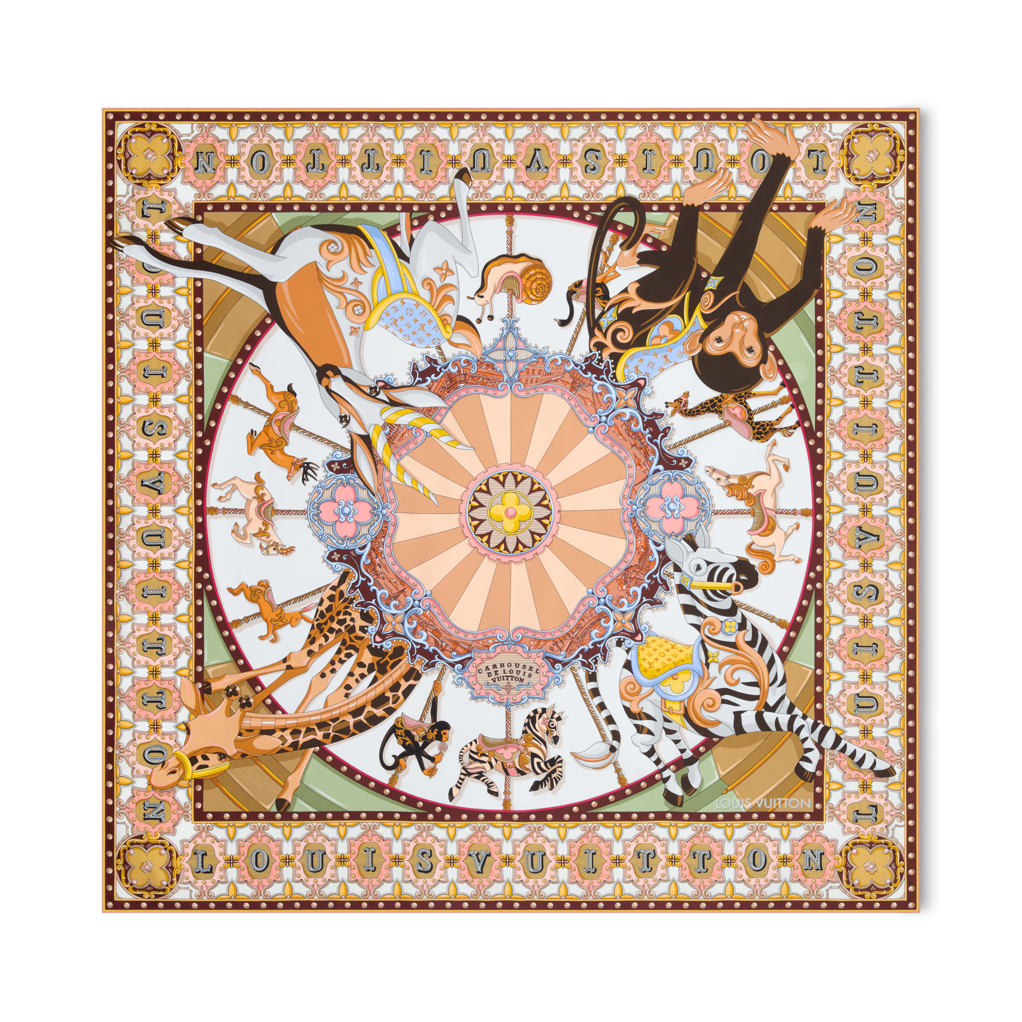 S00 Accessories Silk Squares and Bandeaus  LV Carrousel Square 90 | Louis Vuitton ® (Product zoom)