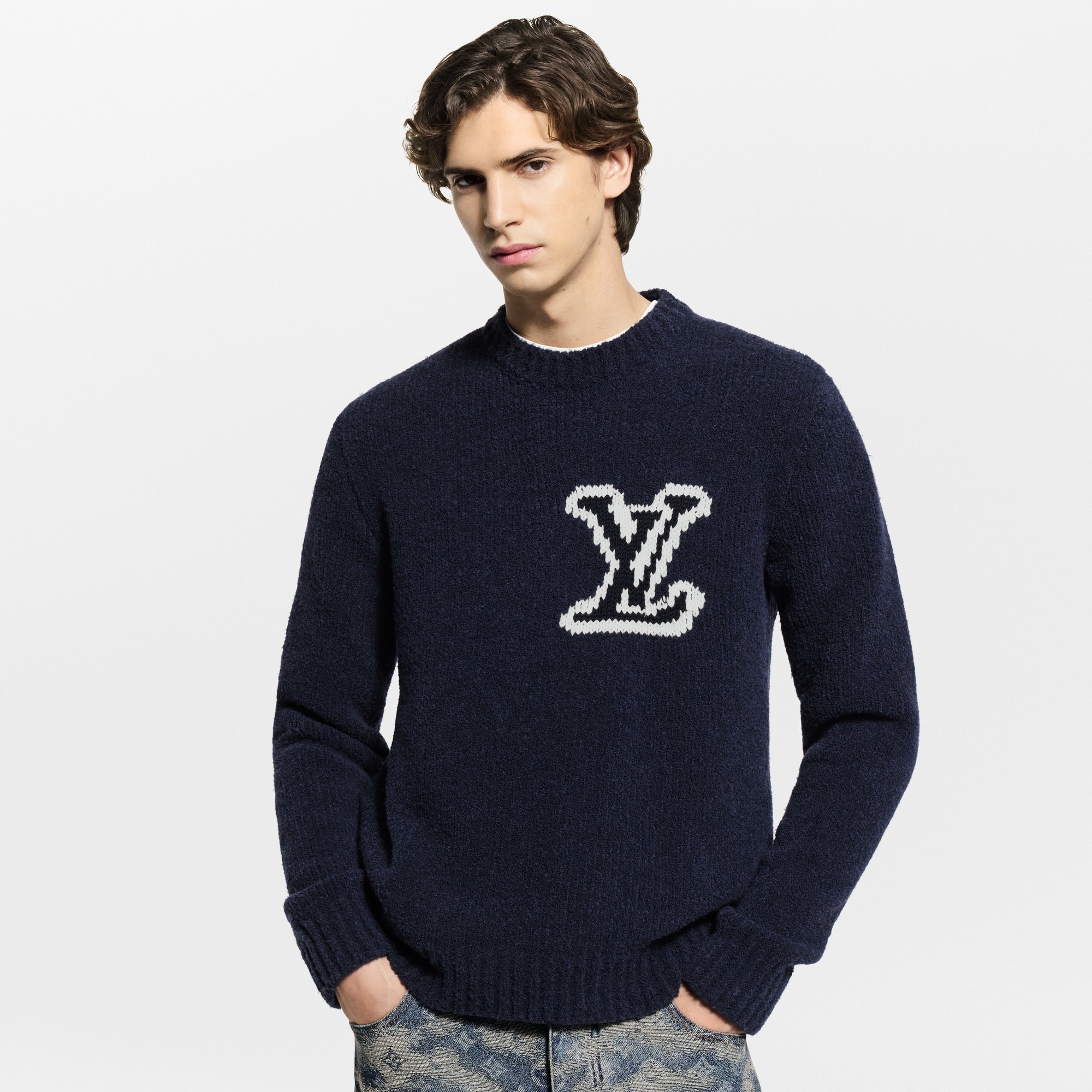  Ready-to-Wear All Ready-to-Wear LV Intarsia Crewneck | Louis Vuitton ® (Product zoom)