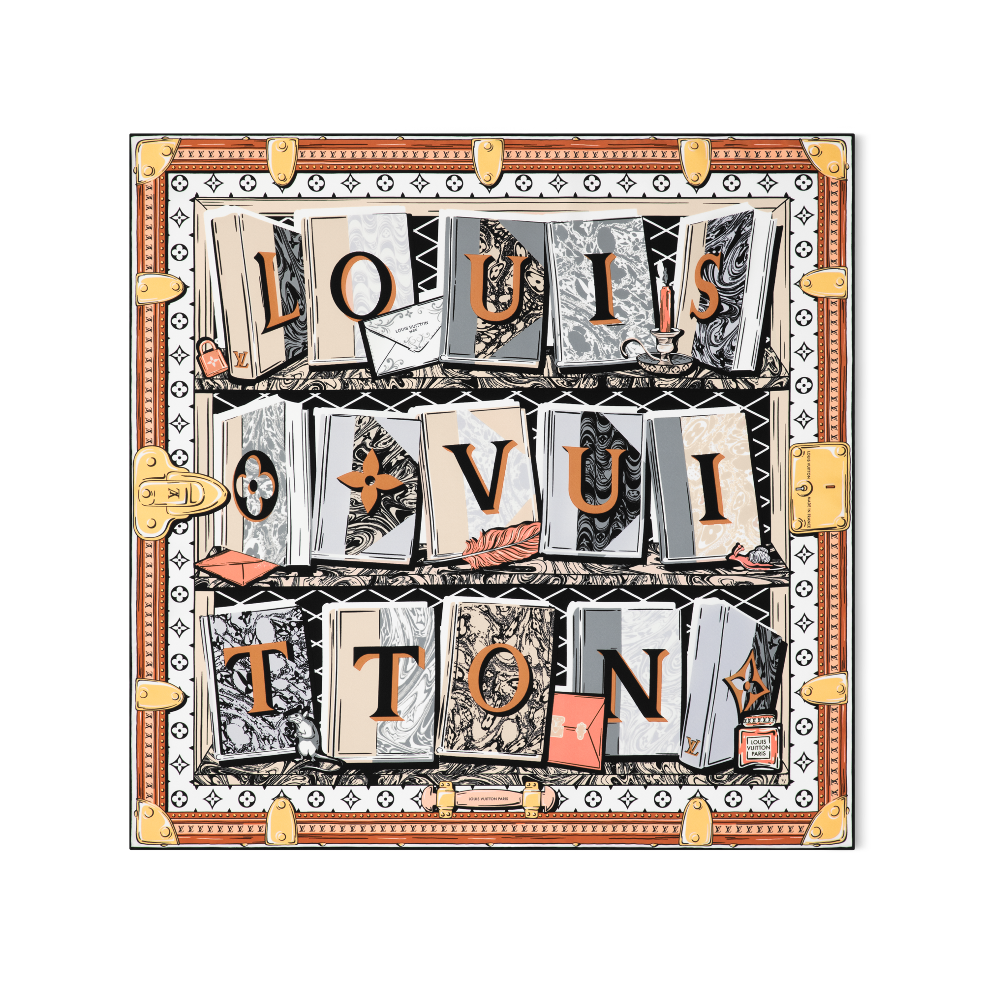 S00 Accessories Silk Squares and Bandeaus  LV Library Square 70 | Louis Vuitton ® (Product zoom)