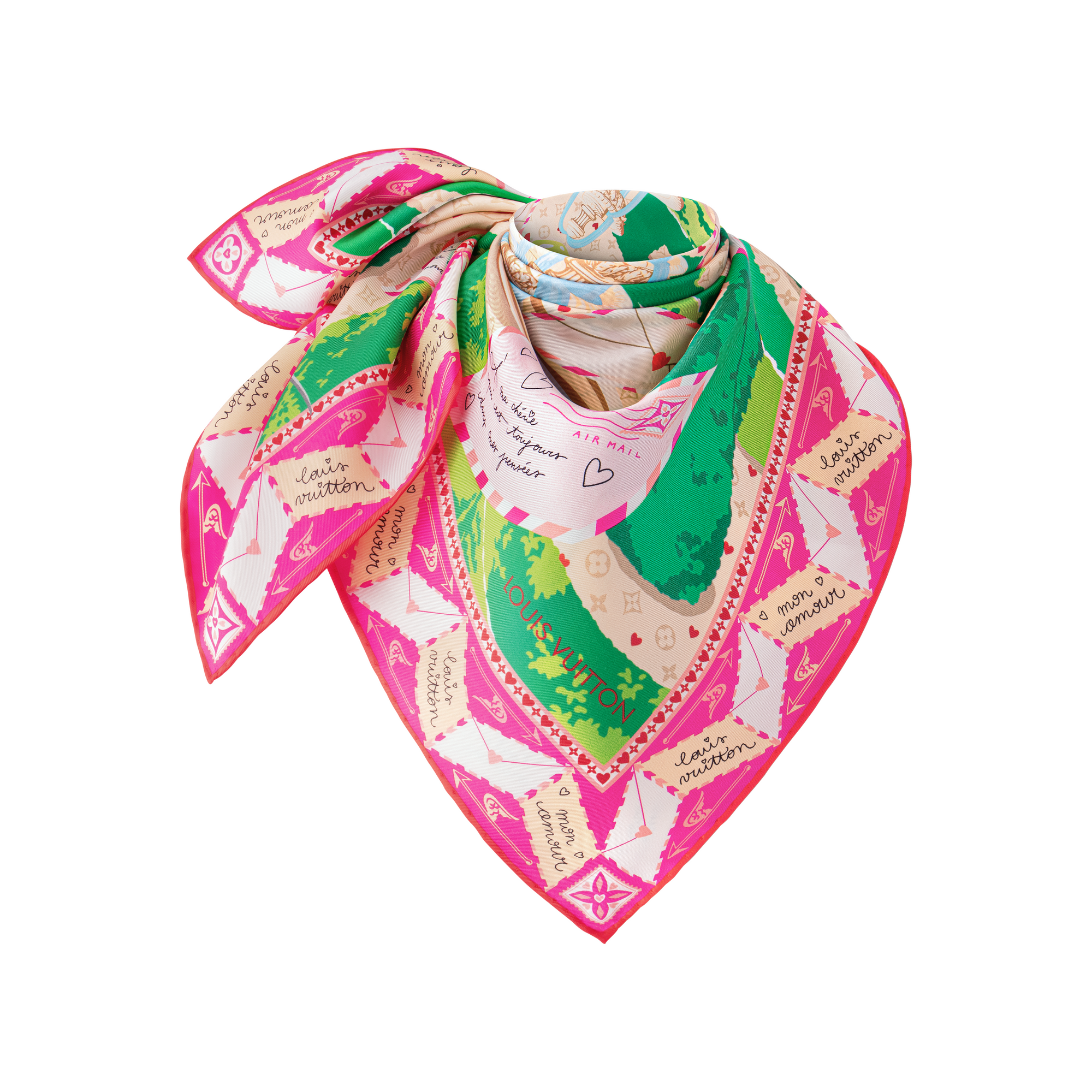 S00 Accessories Silk Squares and Bandeaus  LV Love Letters Square 70 | Louis Vuitton ® (Product zoom)