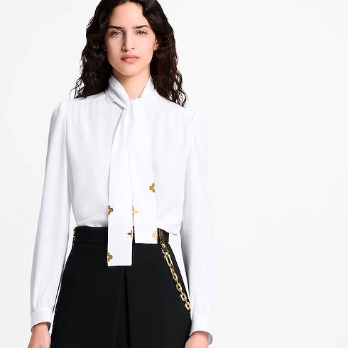 Ready-to-Wear Tops LV Night Lavaliere Blouse | Louis Vuitton ® (Product zoom)