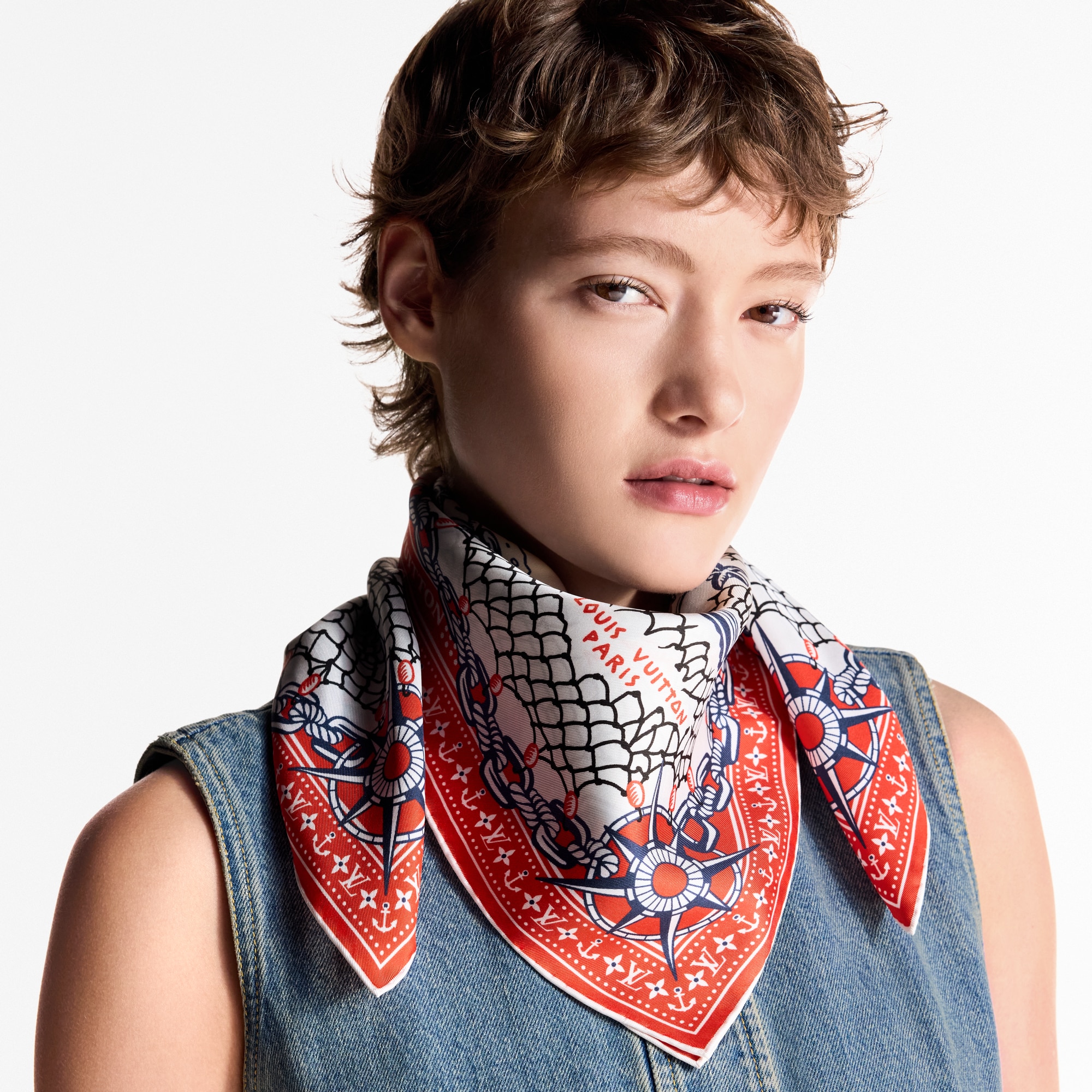 S00 Accessories Silk Squares and Bandeaus  LV Ocean Treasure Map Square 70 | Louis Vuitton ® (Product zoom)