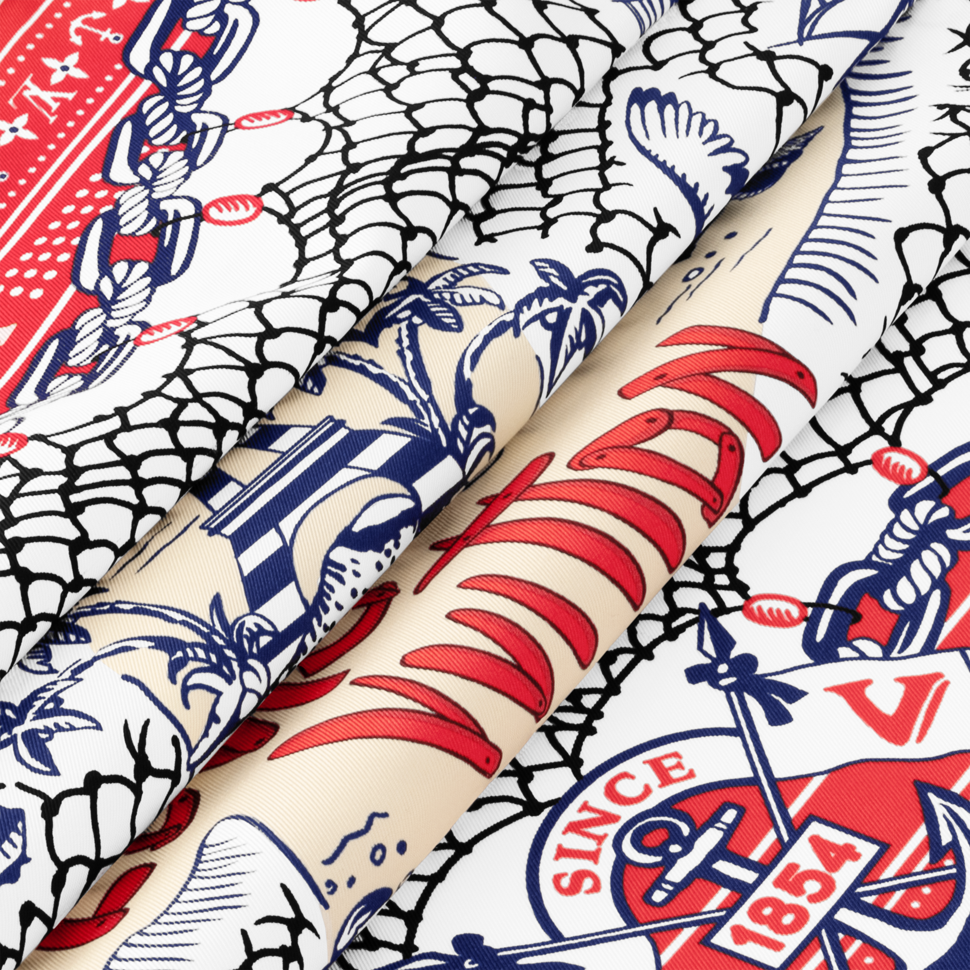 S00 Accessories Silk Squares and Bandeaus  LV Ocean Treasure Map Square 70 | Louis Vuitton ® (Product zoom)