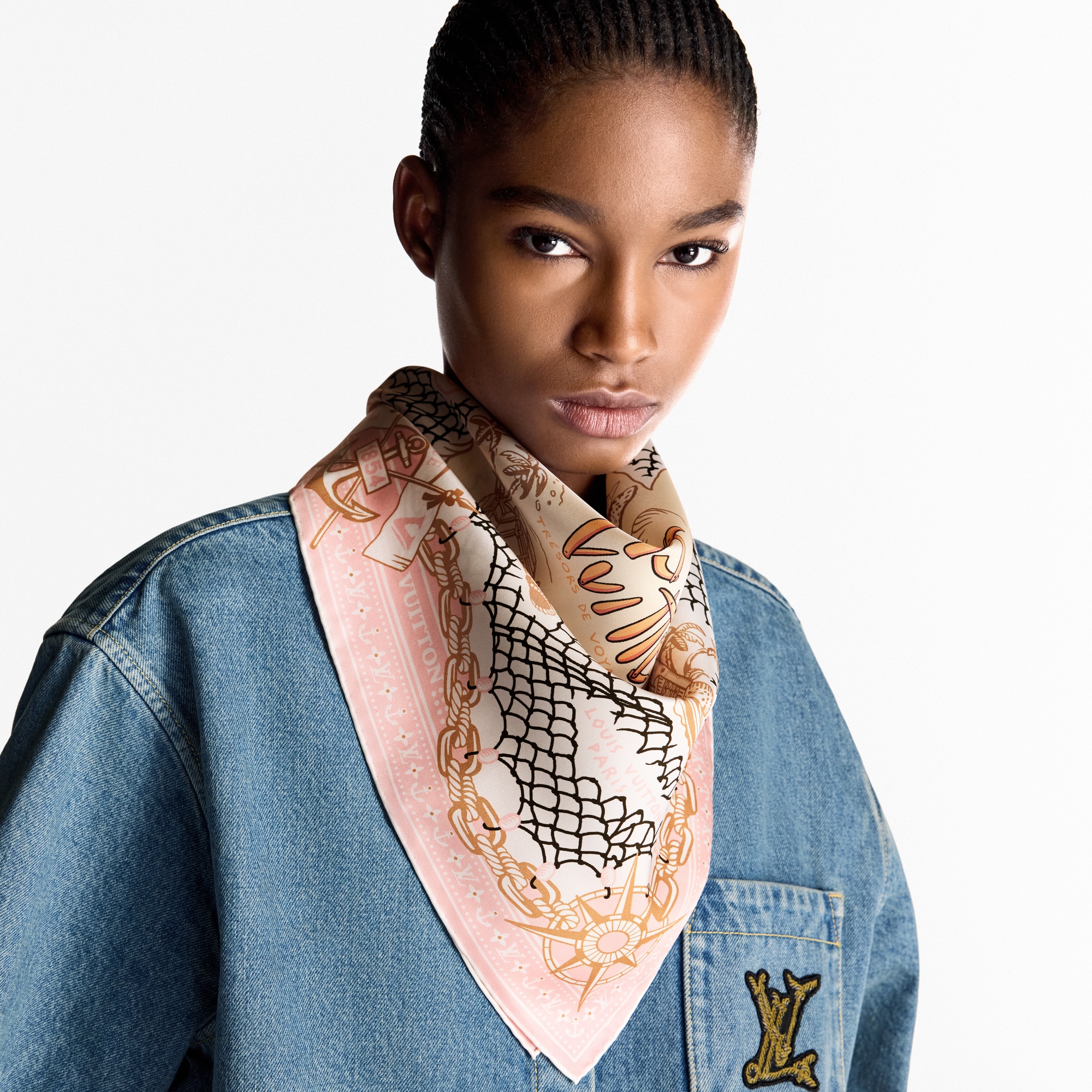 S00 Accessories Silk Squares and Bandeaus  LV Ocean Treasure Map Square 70 | Louis Vuitton ® (Product zoom)