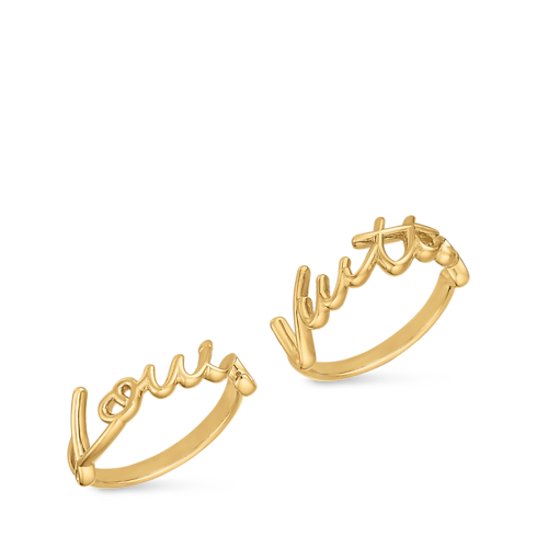 S00 Fashion Jewelry Rings LV Script Ring Set | Louis Vuitton ® (Product zoom)