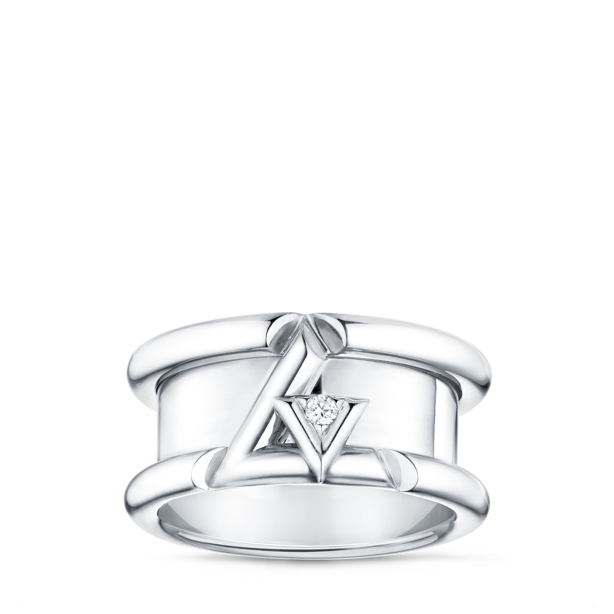  Categories All Fine Jewelry LV Volt One Band Ring, White Gold And Diamond | Louis Vuitton ® (Product zoom)
