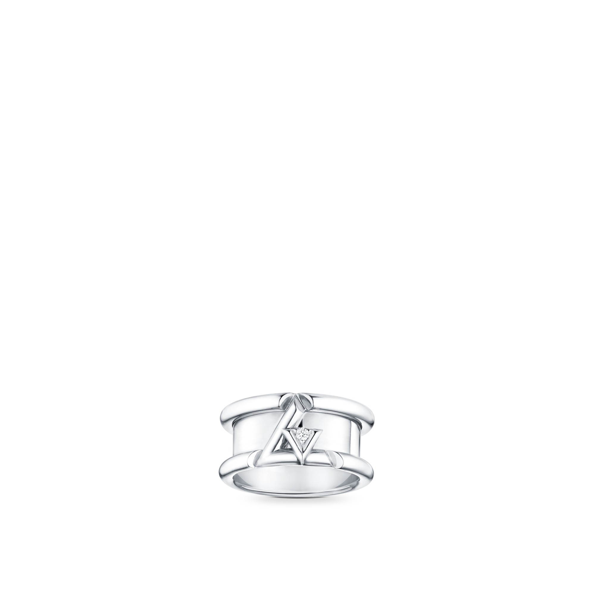  Categories All Fine Jewelry LV Volt One Band Ring, White Gold And Diamond | Louis Vuitton ® (Product zoom)