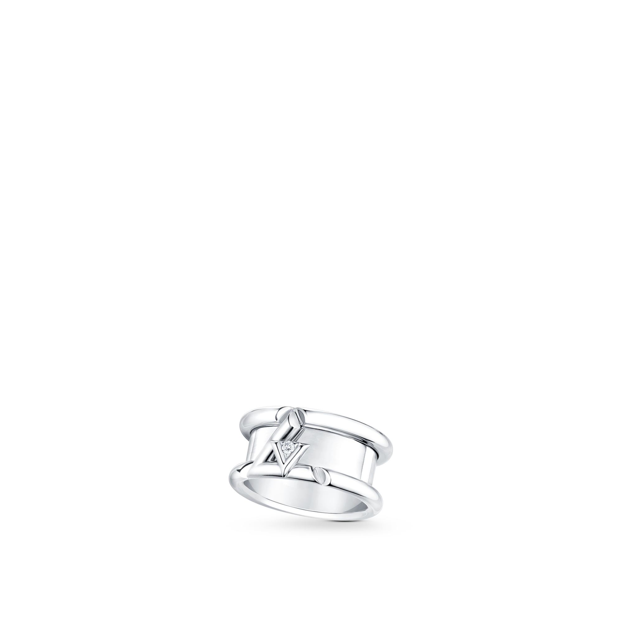  Categories All Fine Jewelry LV Volt One Band Ring, White Gold And Diamond | Louis Vuitton ® (Product zoom)