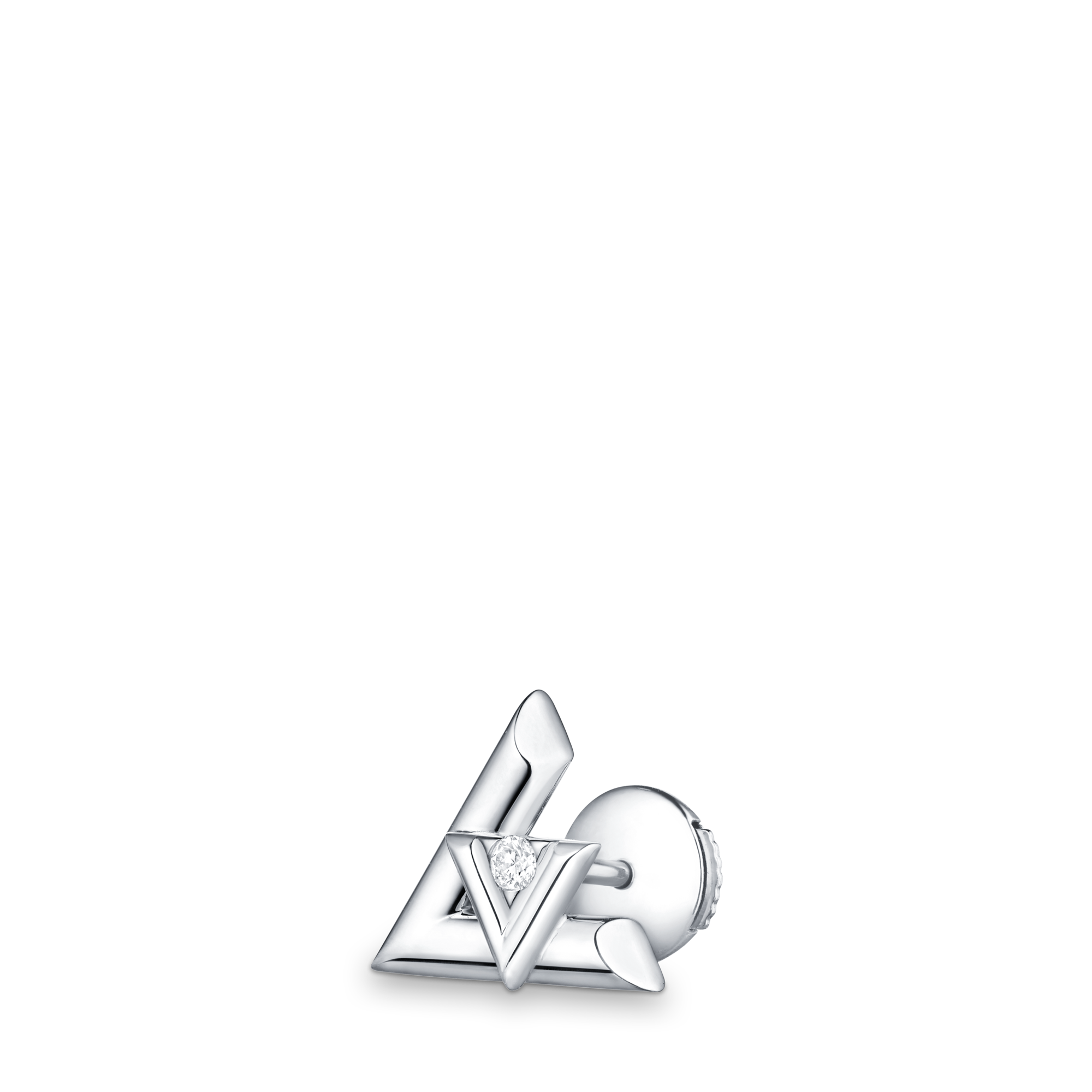  Categories All Fine Jewelry LV Volt One Stud, White Gold And Diamond - Per Unit | Louis Vuitton ® (Product zoom)