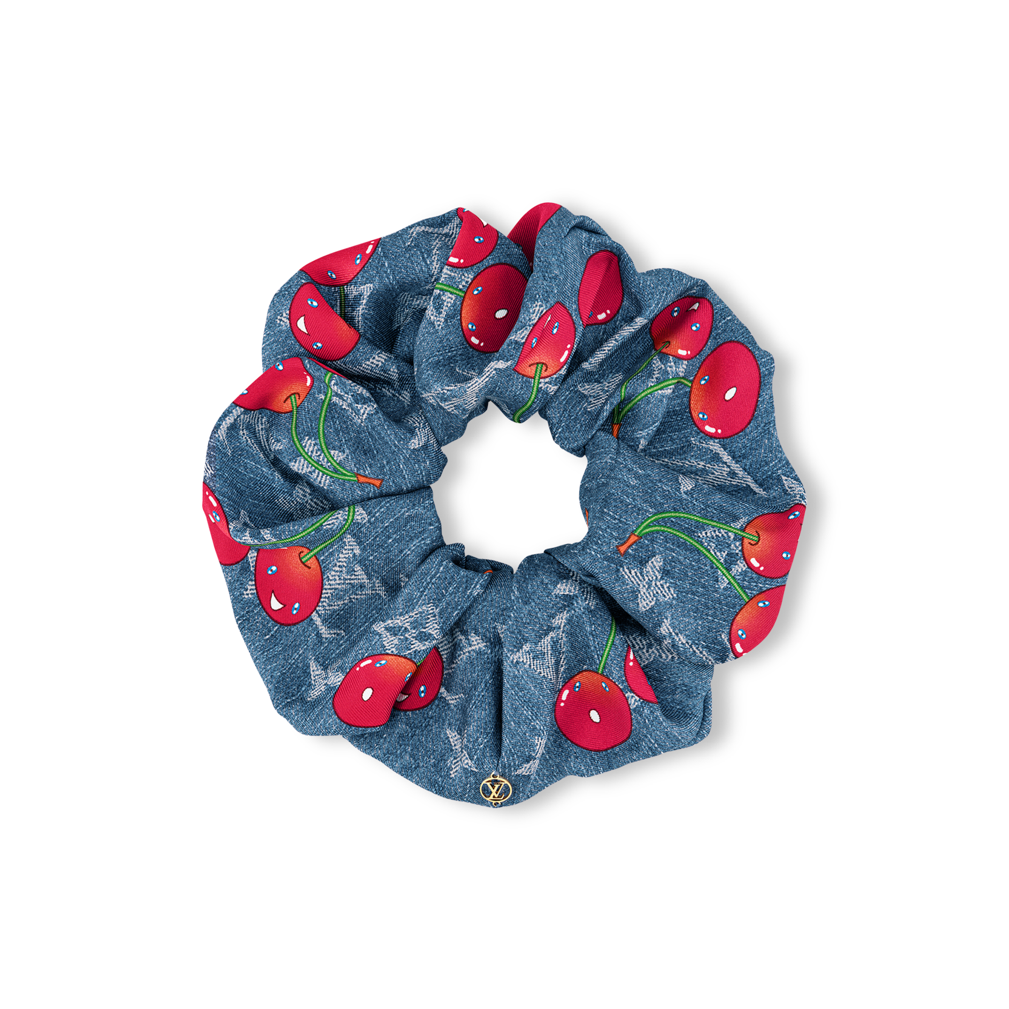 S00 Accessoires Accessoires pour Cheveux LV x TM - Chouchou Denim Cerise | Louis Vuitton ® (Zoom produit)