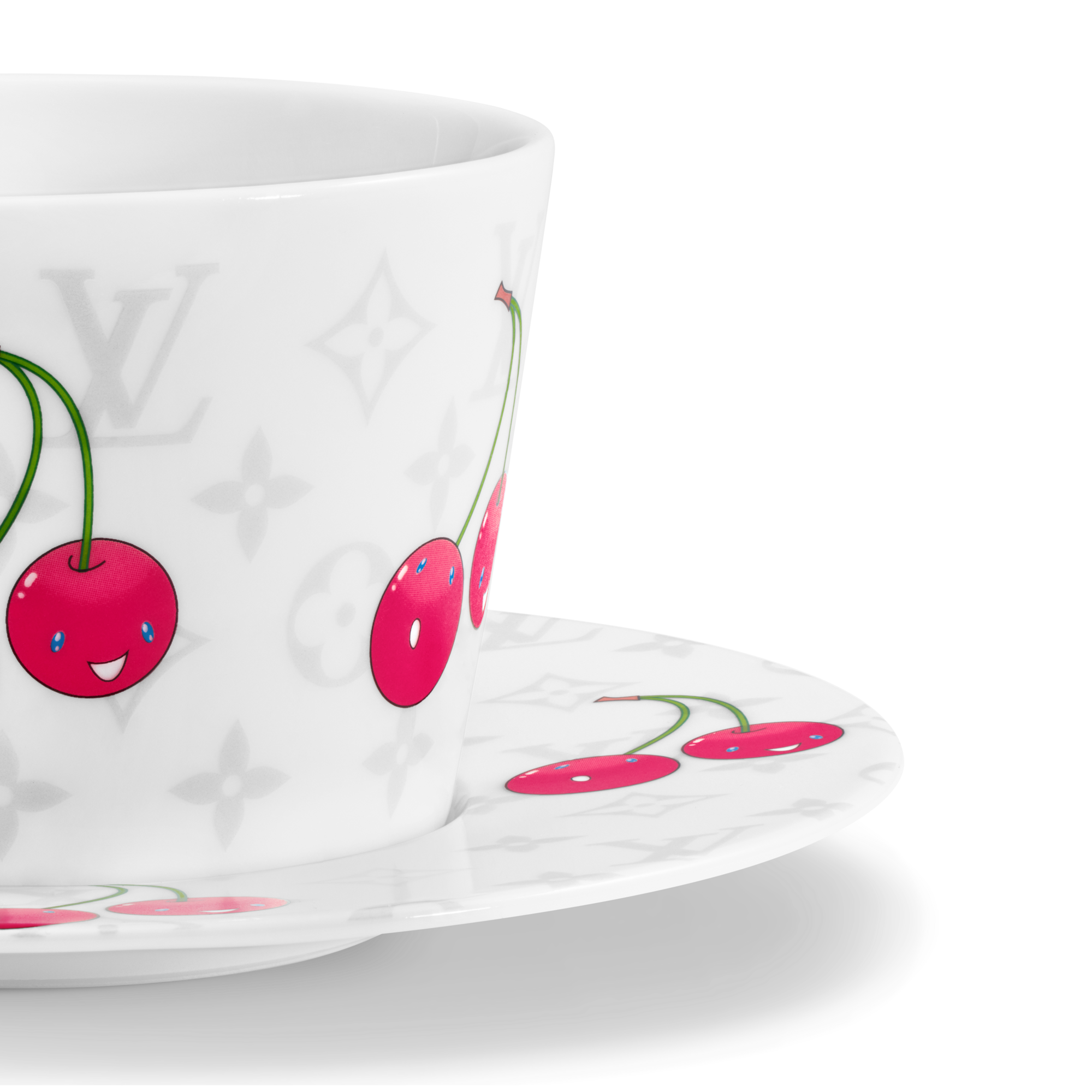 Monogram Cerises Maison et Art de la Table Art de le Table LV x TM - Set de deux tasses et soucoupes à thé | Louis Vuitton ® (Zoom produit)