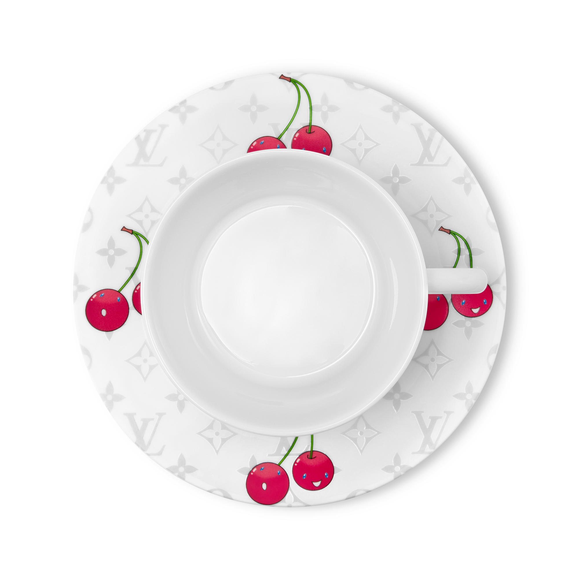Monogram Cerises Maison et Art de la Table Art de le Table LV x TM - Set de deux tasses et soucoupes à thé | Louis Vuitton ® (Zoom produit)