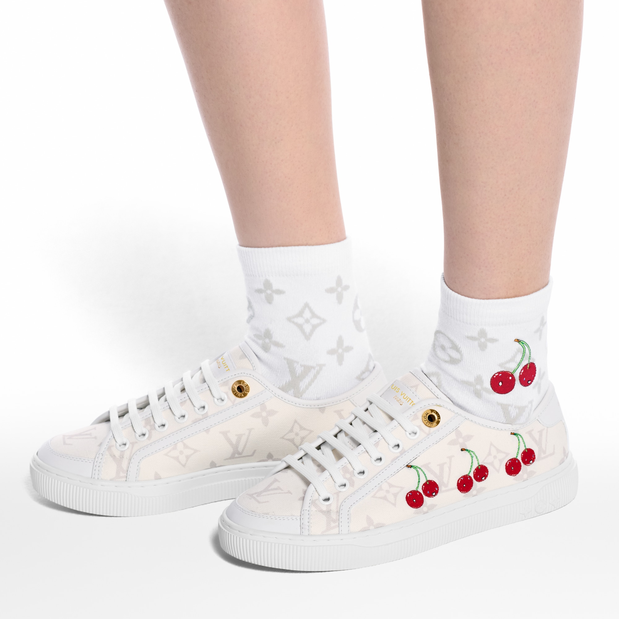 S00 Accessories Hats and Gloves LV x TM Monogram Cerise Socks | Louis Vuitton ® (Product zoom)