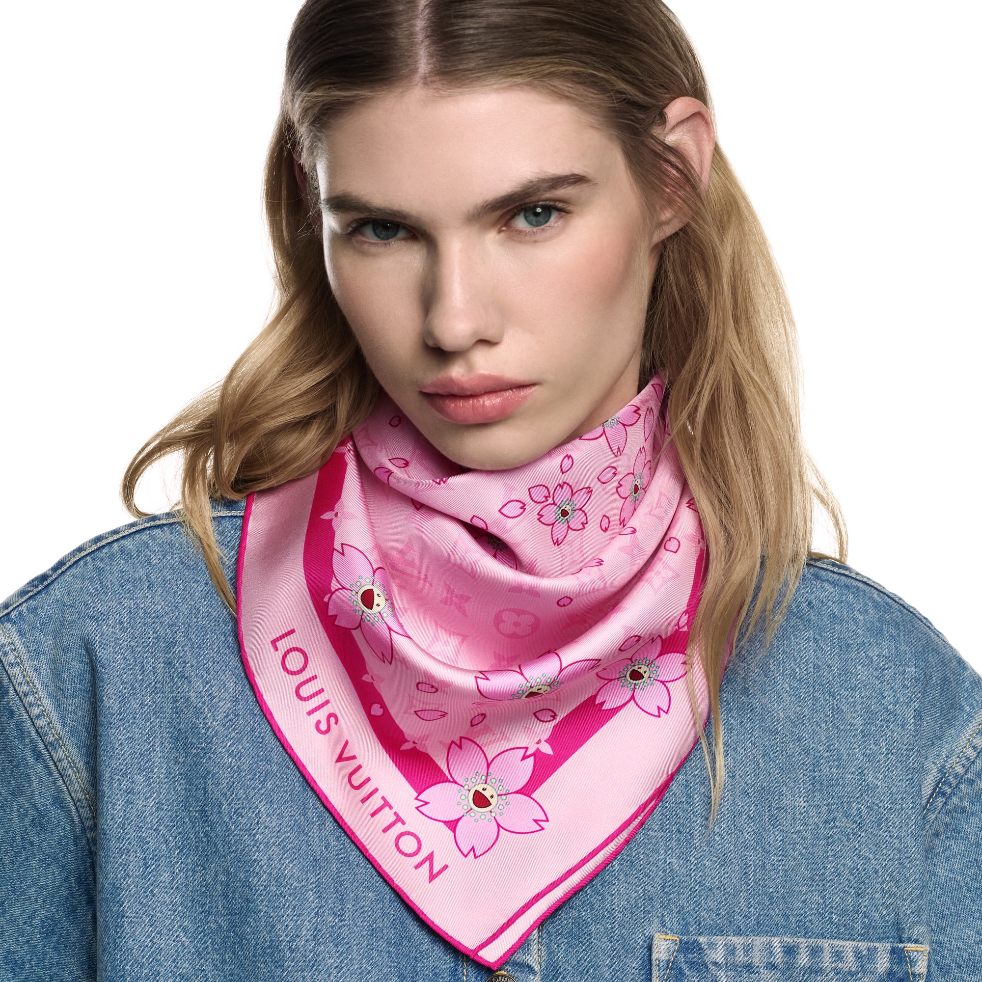 S00 Accessories Silk Squares and Bandeaus  LV x TM Monogram Cherry Blossom Square 70 | Louis Vuitton ® (Product zoom)