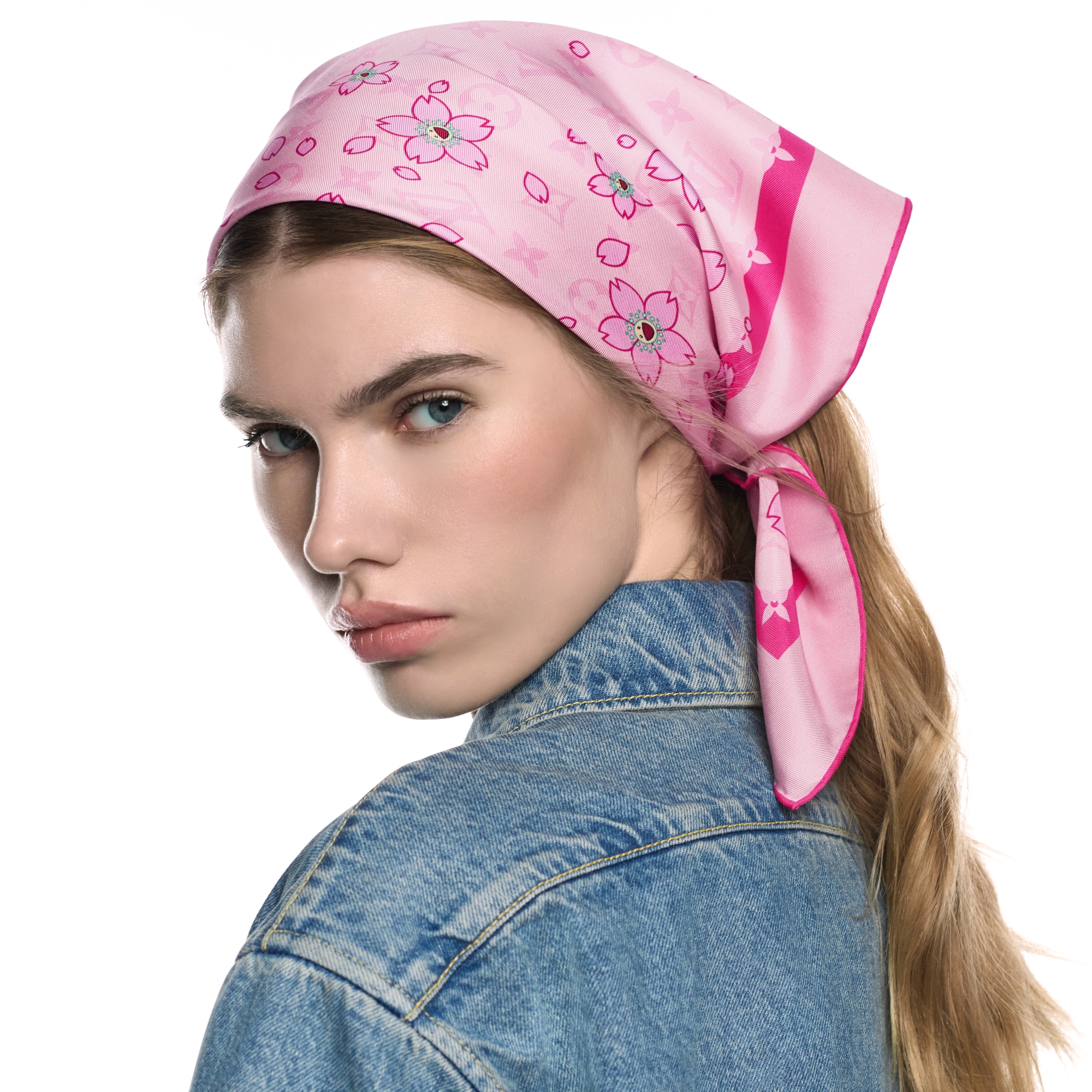 S00 Accessories Silk Squares and Bandeaus  LV x TM Monogram Cherry Blossom Square 70 | Louis Vuitton ® (Product zoom)