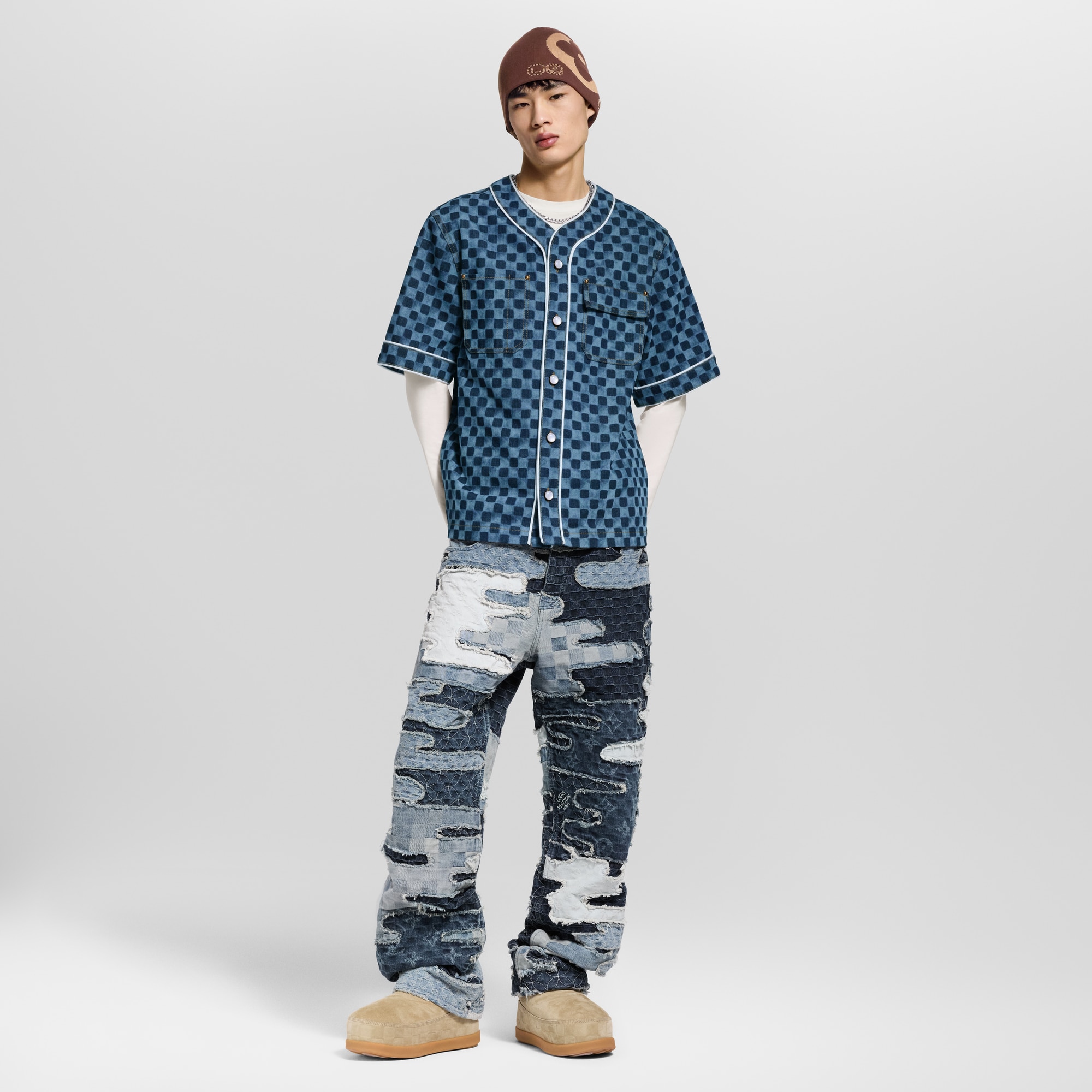  Prêt-à-Porter Chemises Maillot de baseball Damier en denim | Louis Vuitton ® (Zoom produit)