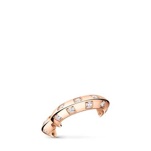 Catégories Boucles d'Oreilles Manchette d'oreille Le Damier de Louis Vuitton, or rose et diamants | Louis Vuitton ® (Zoom produit)