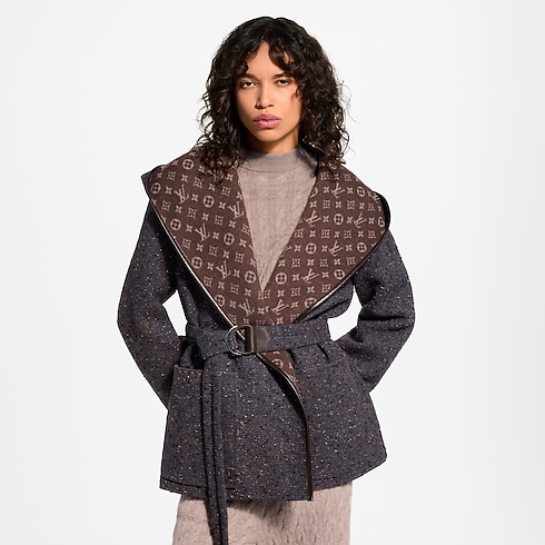 Prêt-à-Porter Manteaux et Vestes Manteau court croisé réversible à capuche | Louis Vuitton ® (Zoom produit)