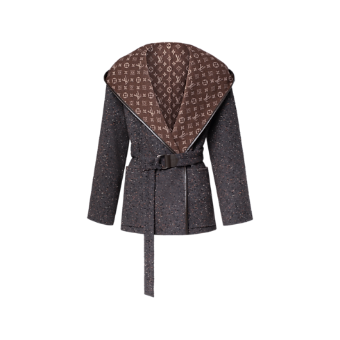 Prêt-à-Porter Manteaux et Vestes Manteau court croisé réversible à capuche | Louis Vuitton ® (Zoom produit)