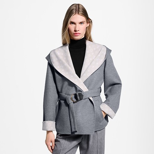 Prêt-à-Porter Manteaux et Vestes Manteau croisé court à capuche | Louis Vuitton ® (Zoom produit)