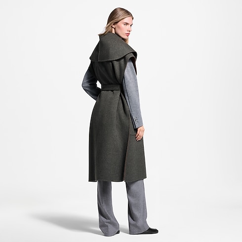Prêt-à-Porter Manteaux et Vestes Manteau croisé sans manches à col châle | Louis Vuitton ® (Zoom produit)