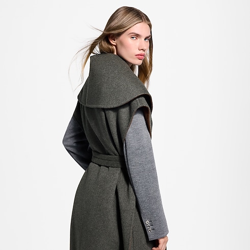 Prêt-à-Porter Manteaux et Vestes Manteau croisé sans manches à col châle | Louis Vuitton ® (Zoom produit)