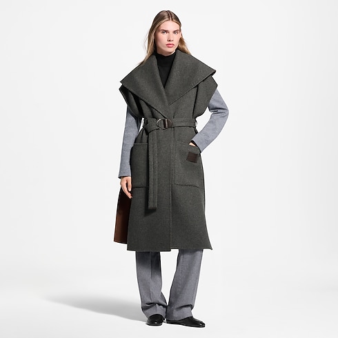 Prêt-à-Porter Manteaux et Vestes Manteau croisé sans manches à col châle | Louis Vuitton ® (Zoom produit)