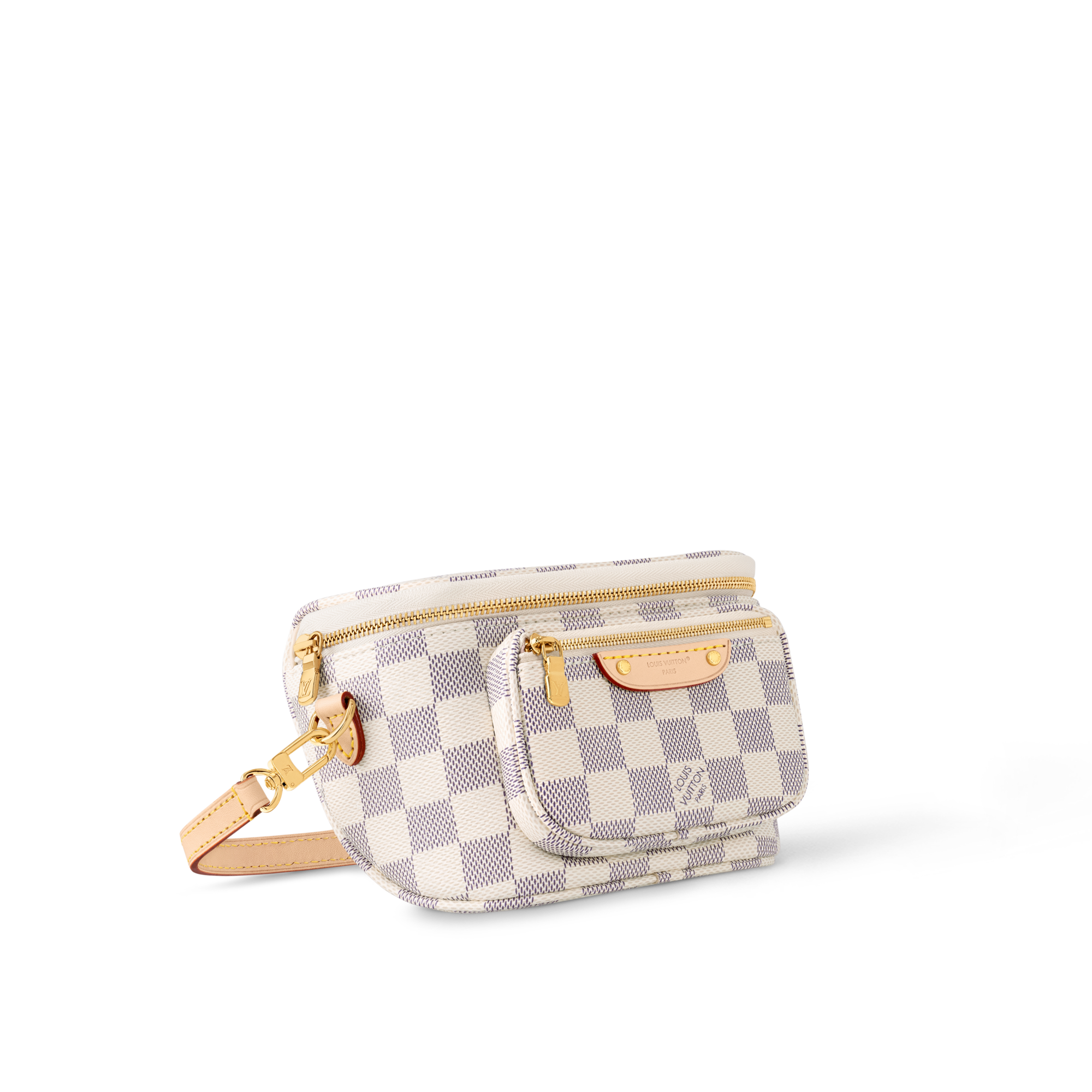 Damier Azur Small Leather Goods Wallets on Chain and Nano Bags Mini Bumbag | Louis Vuitton ® (Product zoom)