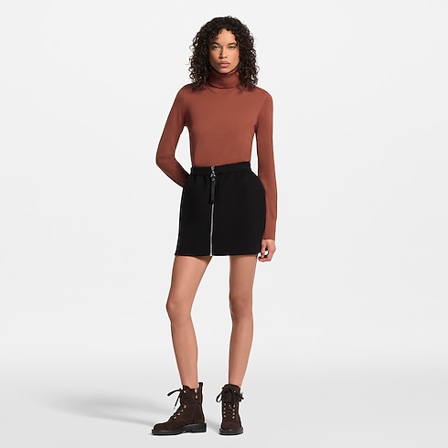 Prêt-à-Porter Jupes et Shorts Mini-jupe à fermeture éclair sur le devant | Louis Vuitton ® (Zoom produit)