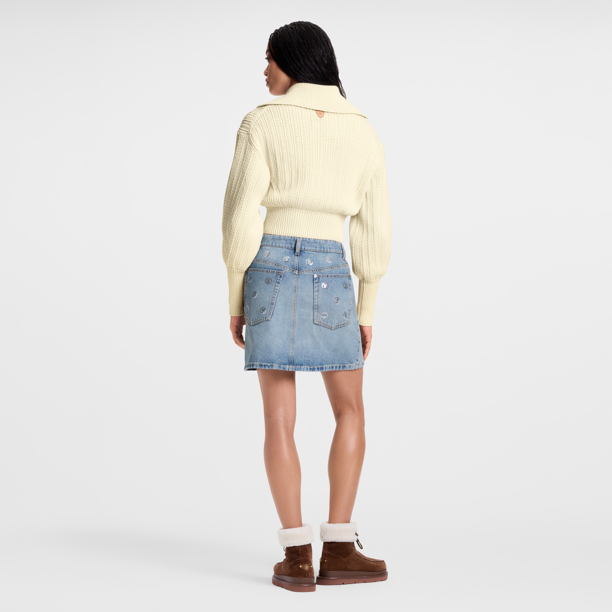  Prêt-à-Porter Jupes et Shorts Mini-jupe LV en denim à sequins | Louis Vuitton ® (Zoom produit)