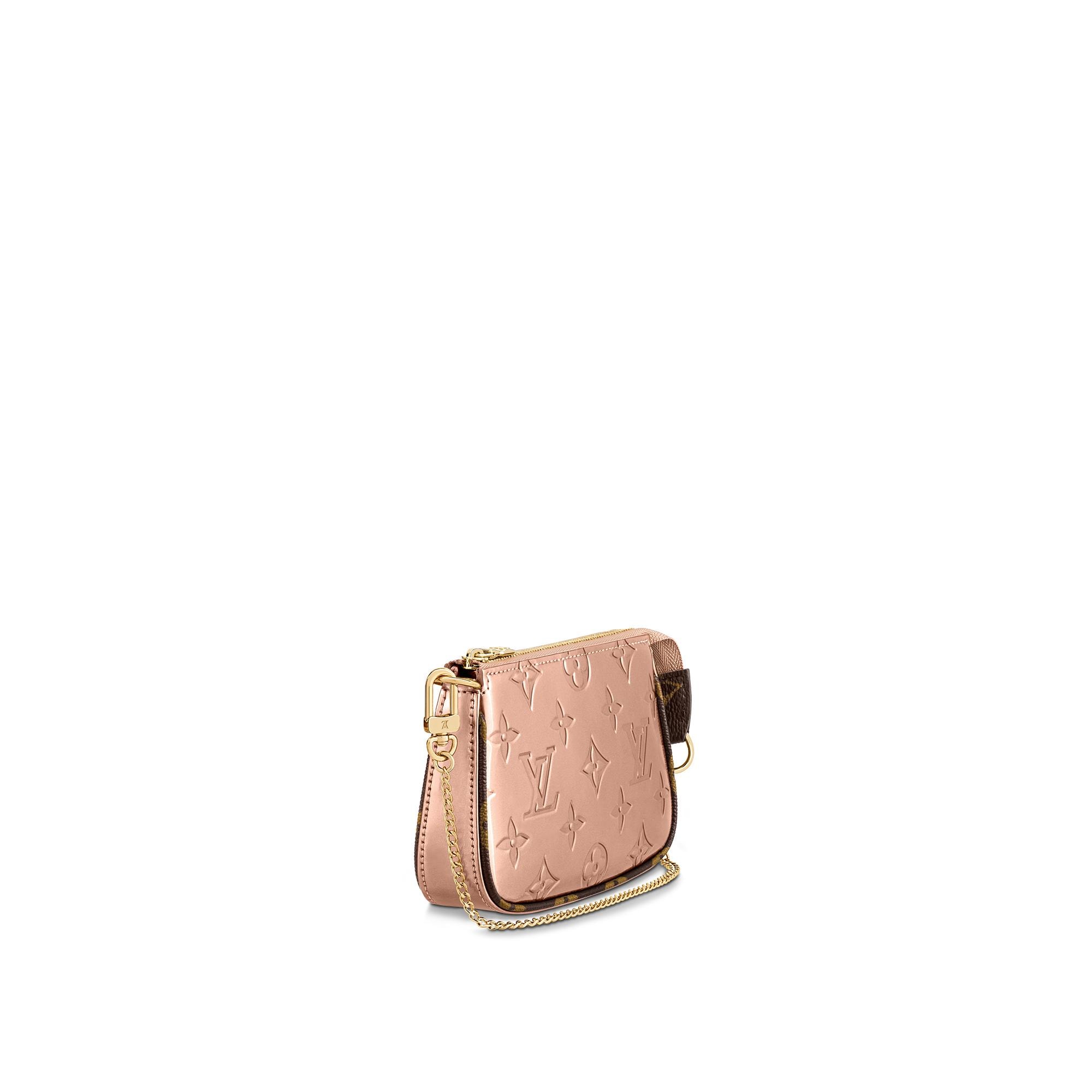 Mini Pochette Accessoires Monogram Vernis Leather in Gold - WOMEN - Small  Leather Goods | LOUIS VUITTON ®