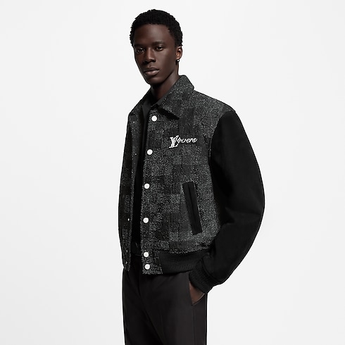 Ready-to-Wear Coats and Outerwear Mix Leather Varsity Blouson | Louis Vuitton ® (Product zoom)