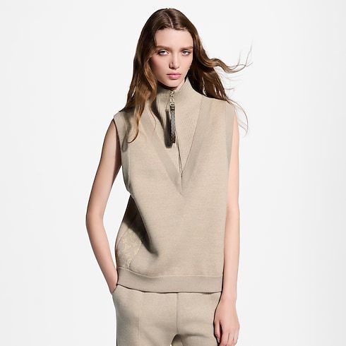 Ready-to-Wear Knitwear Monogram Accent Half-Zip Top | Louis Vuitton ® (Product zoom)