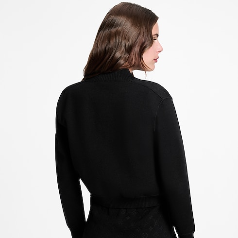 Ready-to-Wear Coats and Jackets Monogram Accent Zip-Up Knit Jacket | Louis Vuitton ® (Product zoom)