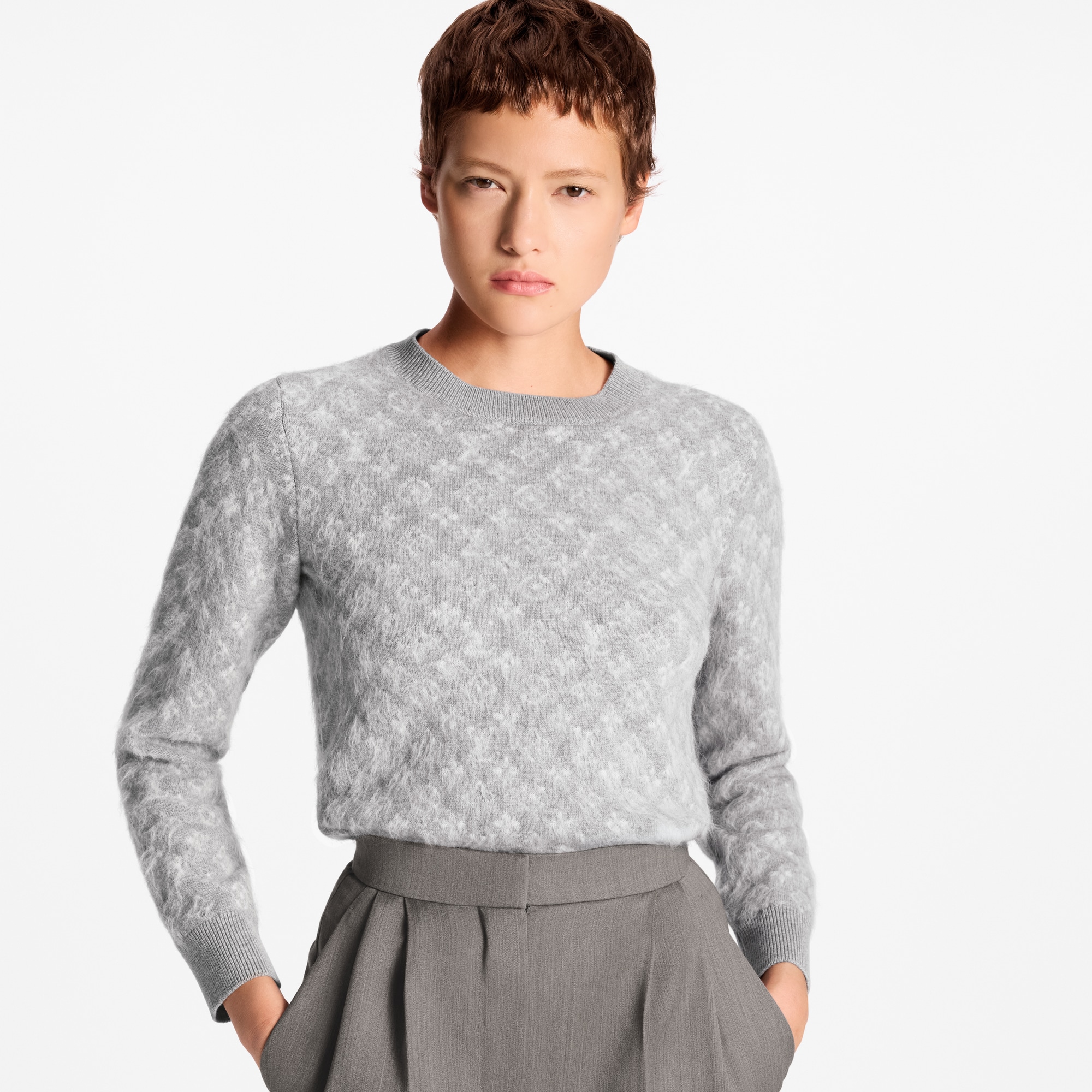  Ready-to-Wear Knitwear Monogram Brushed Knit Sweater | Louis Vuitton ® (Product zoom)