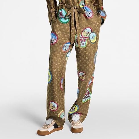 Ready-to-Wear Pants Monogram Cat Stamp Pajama Pants | Louis Vuitton ® (Product zoom)