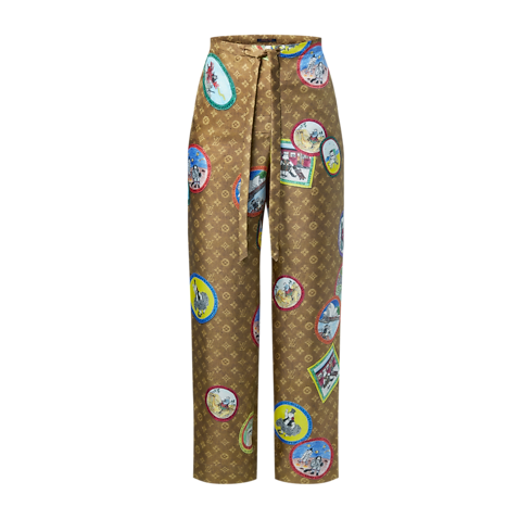 Ready-to-Wear Pants Monogram Cat Stamp Pajama Pants | Louis Vuitton ® (Product zoom)