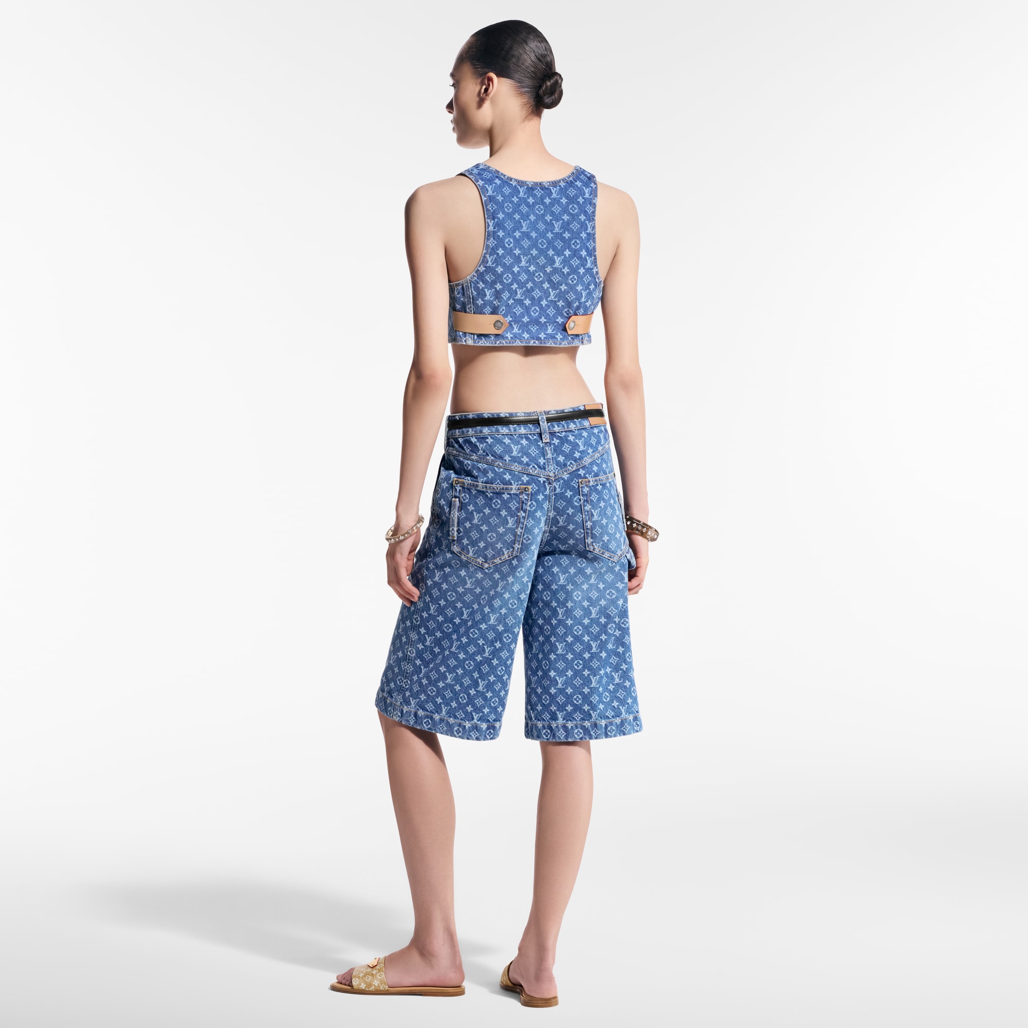  Ready-to-Wear Tops Monogram Denim Crop Top | Louis Vuitton ® (Product zoom)