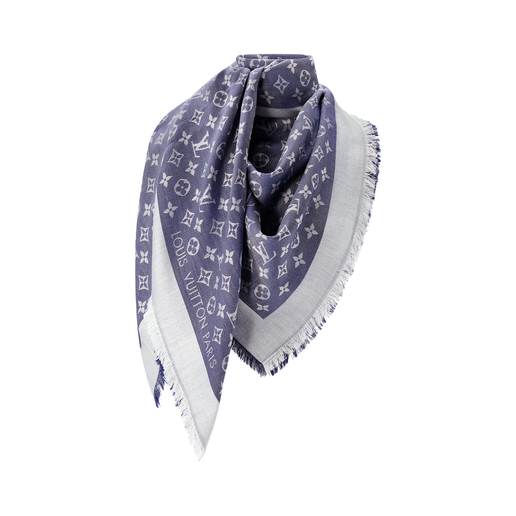 S00 Accessories Shawls and Stoles Monogram Denim Shawl | Louis Vuitton ® (Product zoom)