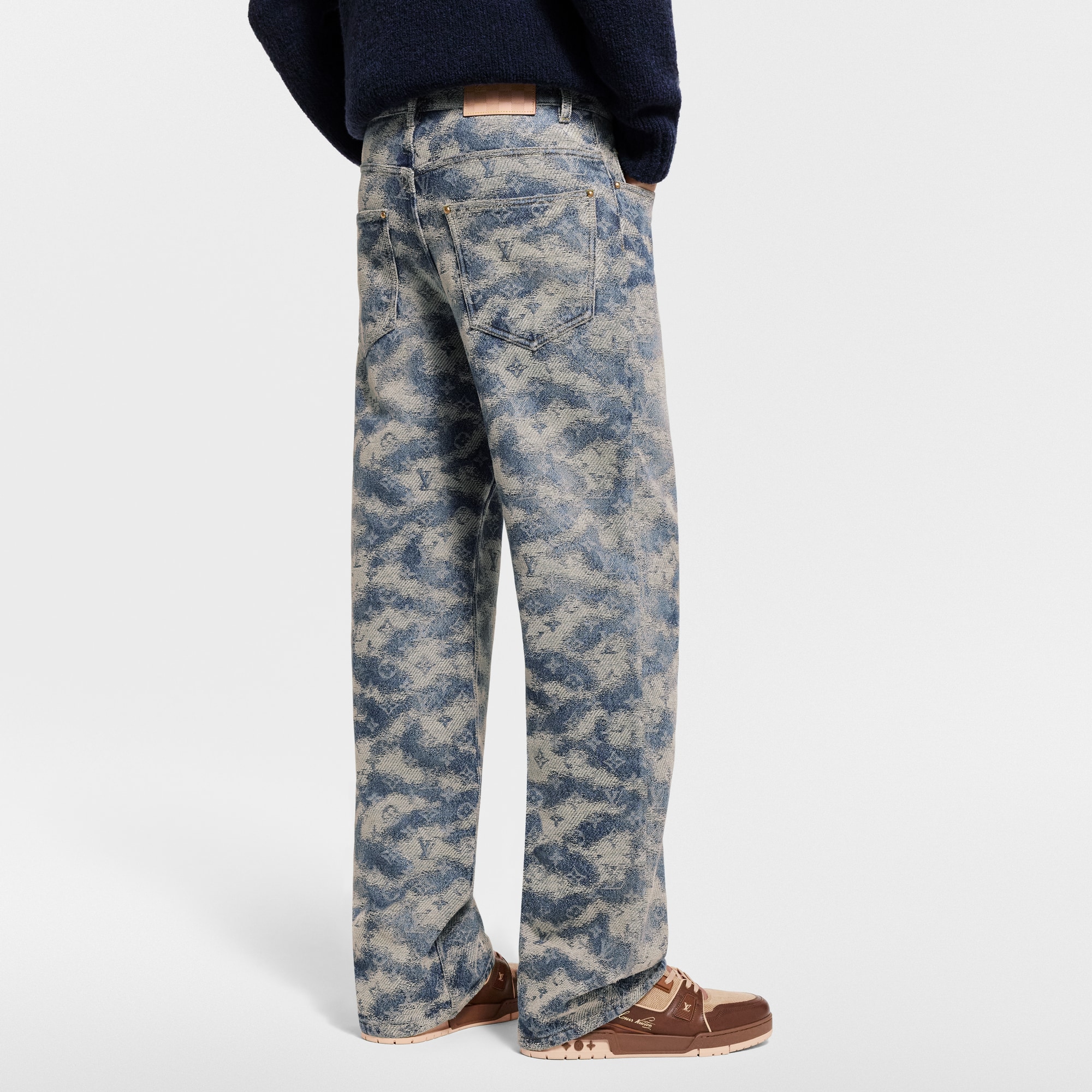  Ready-to-Wear Denim Monogram Denim Skate Pants | Louis Vuitton ® (Product zoom)