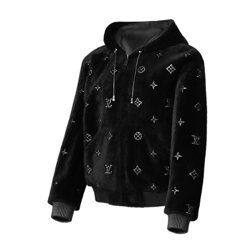 Ready-to-Wear All Ready-to-Wear Monogram Embellished Shearling Hoodie | Louis Vuitton ® (Product zoom)