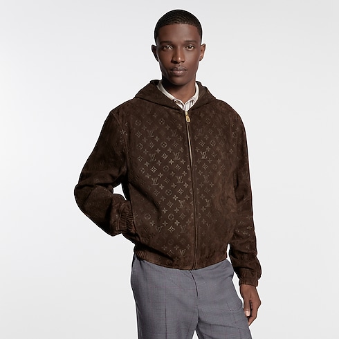 Ready-to-Wear Coats and Outerwear Monogram Embossed Suede Hoodie | Louis Vuitton ® (Product zoom)