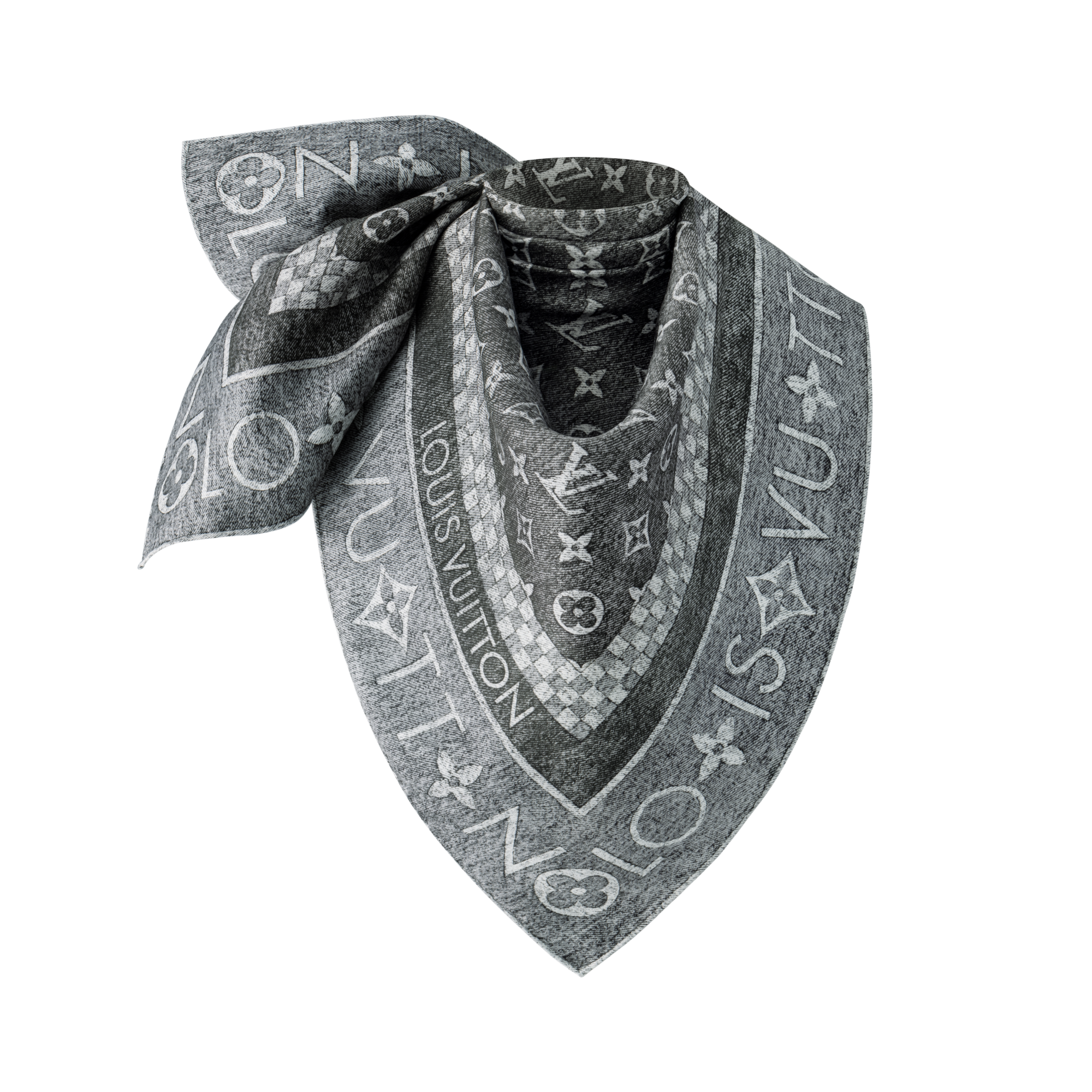 S00 Accessories Silk Squares and Bandeaus  Monogram Infinity Denim Square 90 | Louis Vuitton ® (Product zoom)